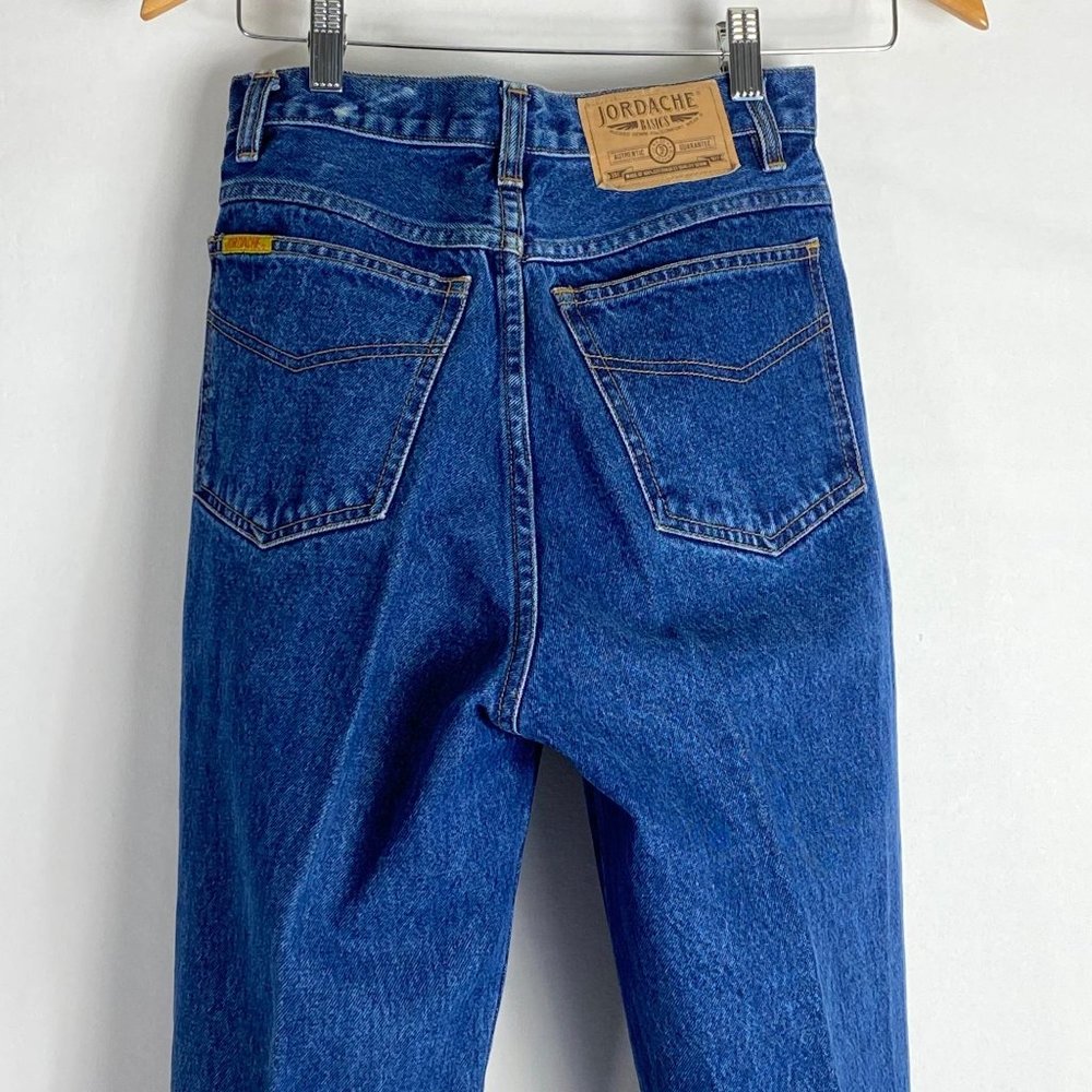 Vintage Jordache Basics Jeans 100% Cotton Blue Denim High Waist Mom Women Sz 7/8 - Picture 2 of 13